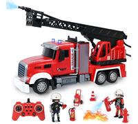Gros Camion De Pompier 1:12, Voiture Pompiers Telecommandé Avec Pulvérisation D'eau Lumière, Son Fonction Et Pompiers, 2,4ghz Camion Pompier Enfant De 3-8 Ans, 11 Canaux, Rouge-Générique