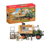 Schleich Coffret camion de sauvetage d'animaux – 45 pièces, 2 figurines et 1 ranger articulée