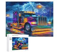 Gros Camion Puzzle 1000 Pièces Challenge Relaxant Voiture Transport Véhicule Jouet Éducatif 3D pour Adultes Et Enfants Décoration Artistique Cadeau De Fête Famille 500 PCS