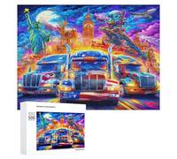 Gros Camion Puzzle 1000 Pièces Jeu De Challenge Voiture Transport Véhicule Jouet Éducatif 3D pour Adultes Et Enfants Cadeau De Famille Décoration Moderne 500 PCS