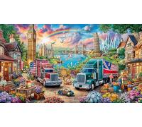 Gros Camion Puzzle 1000 pièces - Jeu Difficile en Papier recyclé Activité à Domicile Cadeau 38x26/1000pcs