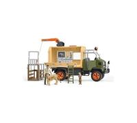 Schleich Coffret camion de sauvetage d'animaux – 45 pièces, 2 figurines et 1 ranger articulée