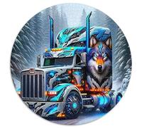 Gros camionPuzzle en Bois 1000 Pièce pour Adultes Rond loupJouet Puzzle À Défi Créatif1000pcs (67.5x67.5cm)