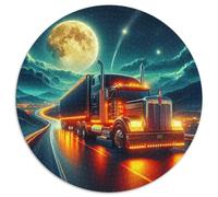 Gros camionPuzzle en Bois 1000 Pièces pour Adultes Rond fantaisieJouet Puzzle À Défi Créatif1000pcs (67.5x67.5cm)