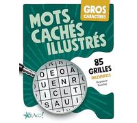 Gros caractères - Mots cachés illustrés 85 grilles enlevantes - Guylaine Ouellet - Bravo - broché - Livre-jeu