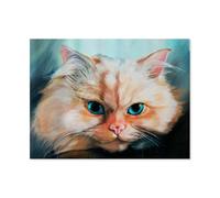 Gros Chat aux Yeux Bleus，Puzzles pour Enfants Jeux de Puzzle en Papier Bricolage 1000 pièces（38x26cm）-J87