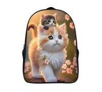 gros chat sur le dos chaton petit sac a dos unique imperméable école sacs 2 compartiment carthame imprimé en 3d sacs à dos-16,12 ans et plus filles et garçons pour les voyages les affaires