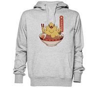 Gros Chocobo Ramen Gris Sweat À Capuche Sweat-Shirt Jersey Unisexe Homme Femme Grey Unisex Hoodie