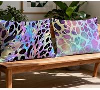 Gros Coussin de Canapé 80x100cm Lot de 2 Oreiller Couleur,2025 Nouveau Velours Taie d'oreiller Imprimé Léopard,Moderne Taie Oreiller Rectangulaire pour Automne Décoration Canapé Cadeau Femme O-578O