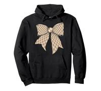 Gros Damier Beige Clair Fille Coquette Noeud Sweat à Capuche