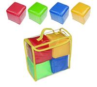 Gros dés, dés de Poche 4 pièces, Cubes carrés en Mousse Souple de 3.9 Pouces avec Poche Transparente, Grand Jeu éducatif Bricolage, Jeu pour l'enseignement