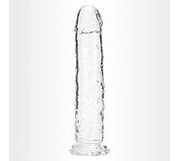 Gros Godes Ventouse,21cm Gode Dildo, Etanche Godemichet, RÉaliste GodemichÉ Anal Penis Pene Pour Femme Homme (17 cm, Transparent)