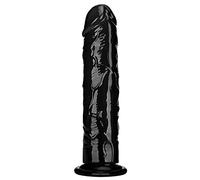 Gros Godes Ventouse,21cm Gode Dildo, Etanche Godemichet, RÉaliste GodemichÉ Anal Penis Pene Pour Femme Homme (25 cm, Noir)