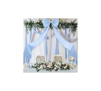 Gros Noeud Cadeau,Grand NœUd en Satin Arche Géante Blanche Décorative for Cérémonie De Mariage, Fête d'anniversaire, Toile Fond Photographie - Design Élégant en Tissu(A5)