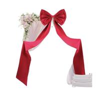Gros Noeud Cadeau,Grand NœUd en Satin Arche Géante Blanche Décorative for Cérémonie De Mariage, Fête d'anniversaire, Toile Fond Photographie - Design Élégant en Tissu(A1)