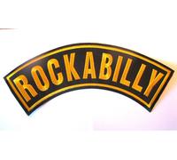 Gros Patch Banderolle Rockabilly Jaune 28x11 Cm Écusson Dos Veste Blouson Biker Fan Rock Roll
