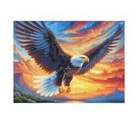 Gros Plan Aigle Royal réaliste 500 Pieces Casse tête Adolescent en Carton Épais Haute Densité Faune Sauvage Difficulté Moyenne Activité Éducative Passe Temps Cadeau Noël Pas Cher 500 PCS