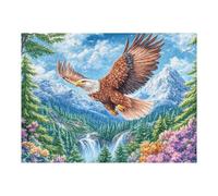 Gros Plan Aigle Royal réaliste 500 Pieces Casse tête pour Ado en Carton Haute Densité Épais Créatures célestes splendides Facile Débutant Jeu De Société Soirée Entre Amis Cadeau Fête des Pères 500 PC