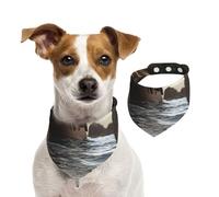 Gros plan de Magic Watergate Écharpe pour animal domestique Bandanas Printemps Été Coton doux Accessoires réglables pour petites, moyennes et grandes filles garçons chiots Taille M