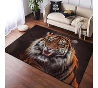 Gros Plan Du Visage Du Tigre De La Faune Tapis 3D Imprimé Tapis Graphique Antidérapant Grand Tapis Salon Décoration Intérieur Tapis De Sol - Polyester Nettoyage Facile ，Avec Support En Ca -75490634589