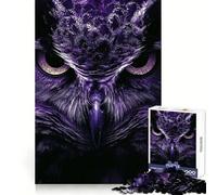 Gros Plan d'un Hibou Violet Puzzle 1000 pièces pour Adultes Défi cérébral Jeu Anti-Stress Décoration Murale Transparente (50x75cm)