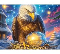 Gros Plan réaliste d’Aigle Royal 1000 Pieces Casse-tête pour Ado en Carton Haute Densité Épais Faune Sauvage Facile Débutant Jeu De Société Soirée Entre Amis Cadeau Fête des Pères 1000 PCS/75x50cm