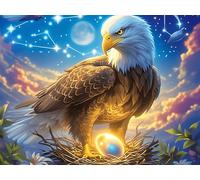 Gros Plan réaliste d’Aigle Royal 500 Pieces Casse-tête Créatif en Carton Épais Rigide Faune Sauvage Difficulté Moyenne Activité Manuelle Loisir Créatif Cadeau Noël Qualité Premium 500 PCS/52×38cm
