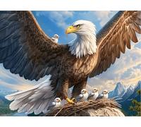 Gros Plan réaliste d’Aigle Royal 500 Pieces Casse-tête Expert Confirmé en Carton Épais Rigide Animal Animal de Compagnie Très Difficile Niveau Expert Motif Complexe Cadeau Anniversaire Premium 5
