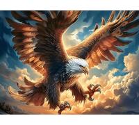 Gros Plan réaliste d’Aigle Royal 500 Pièces Puzzle Adolescent en Carton Anti-Déchirure Créatures cosmiques Magiques Difficulté Moyenne Activité Éducative Jeu De Société Cadeau Anniversaire Pas C