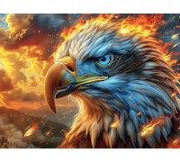 Gros Plan réaliste d’Aigle Royal 500 Pièces Puzzle Débutant en Carton Anti-Déchirure Animal Animal de Compagnie Facile Apprentissage Anti-Stress Passe-Temps Cadeau Fête des Mères Petit Prix 500