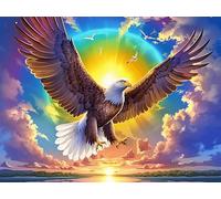 Gros Plan réaliste d’Aigle Royal 500 Pièces Puzzle Débutant en Carton sans Déformation Animal Animal de Compagnie Facile Apprentissage Anti-Stress Passe-Temps Idée Cadeau Saint Valentin Premium