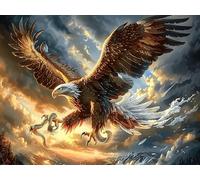 Gros Plan réaliste d'aigle Royal 500 Pieces Casse-tête Expert Confirmé en Carton Épais Rigide Animal de Compagnie Très Difficile Niveau Expert Motif Complexe Cadeau Anniversaire Premium 500 PCS