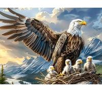 Gros Plan réaliste d'aigle Royal 500 Pieces Casse-tête pour Ado en Carton Haute Densité Épais Faune Sauvage Facile Débutant Jeu De Société Soirée Entre Amis Cadeau Fête des Pères 500 PCS
