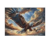 Gros Plan réaliste d'un Aigle à tête Blanche Puzzle 300 Pièces pour Adultes Jeu De Challenge Educa Cadeau De Famille Décoration Moderne Détente Créative 300 PCS