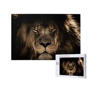Gros Plan sur la crinière d'un Lion d'Afrique, Un félin Sauvage,Puzzle Familial en Bois de 1 000 pièces pour Adultes et Adolescents, décoration d'intérieur