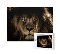 Gros Plan sur la crinière d'un Lion d'Afrique, Un félin Sauvage,Puzzle Familial en Bois de 500 pièces pour Adultes et Adolescents, décoration d'intérieur