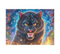 Gros Plan sur la Panthère Noire 500 Pieces Casse-tête Famille en Carton Épais Anti-Déchirure Difficulté Moyenne Jeu De Société Anti-Stress Loisir Créatif Pas Cher Premium 500 PCS