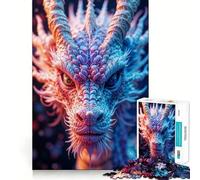 Gros Plan sur Le Dragon Blanc Puzzle de 1000 pièces Jeu créatif et d'habileté Emboîtement Parfait Pas de pièces Qui se détachent Activité de Partage et de complicité avec Les Proches (50x75cm)