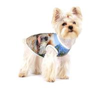 Gros Plan sur Le Shih Tzu,T-Shirt sans Manches en Coton pour Animaux de Compagnie, Gilet Respirant, Extensible et Doux,S
