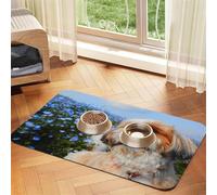 Gros Plan sur Le Shih Tzu,Tapis d'alimentation pour Animaux de Compagnie, Sets de Table en Cuir PU pour Chats et Chiens,40x60cm