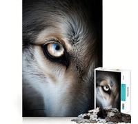 Gros Plan sur l'œil du Loup,Puzzle de 1000 pièces pour Adolescents,Jeu de Stimulation Cognitive,sans Espace,Ajustement Parfait,Format Compact,Amusant pour Les Moments de Jeu en Famille (50x75cm)