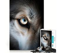 Gros Plan sur l'œil du Loup Puzzle de 1000 pièces pour Adultes Entraînement cérébral ludique Pièces Robustes et nettes Activité apaisante pour Une Pause mentale (38x52cm)