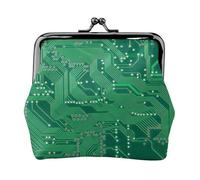 Gros Plan sur Un Circuit imprimé Vert.,Porte-Monnaie en Cuir PU, Petit Portefeuille, Pochette à Monnaie avec Fermoir Baiser