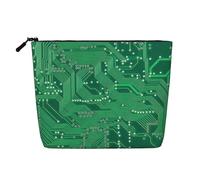Gros Plan sur Un Circuit imprimé Vert.,Trousse de Toilette de Voyage Portable, Imitation Lin, en Lin.
