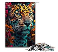 Gros Plan sur Un Jaguar Orange Puzzle de 1000 pièces pour Adultes et Adolescents à partir de 14 Ans 75 x 50 cm