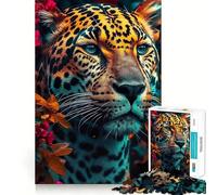 Gros Plan sur Un Jaguar Orange Puzzle de 1000 pièces pour Adultes Jeu de réflexion Stimulant Amusant à Partager Qualité supérieure Cadeau Exquis (38x52cm)