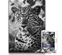 Gros Plan sur Un léopard - Puzzle de 1000 pièces pour Adolescents - Jeu de développement de la logique pour des Moments précieux - Dimensions:50x75cm