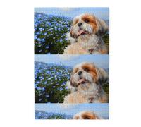 Gros Plan sur Un Shih Tzu, Puzzles de 1000 pièces en Bois, Jeu Familial, décoration Murale pour Adultes et Adolescents