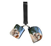 Gros plan sur un Shih Tzu,Sacoche de poignet pour sports de plein air, porte-monnaie portable, pochette portefeuille avec porte-clés détachable