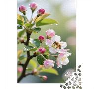 Gros Plan sur Une Abeille butinant Puzzle Lac de Montagne enneigé 1000 Pezzi Cartone Resistente Da 14 Anni, Stimolante Sfida, Idea Regalo Esclusivo Natale Decorazione Murale 52x38cm/1000pcs